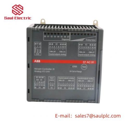 ABB 07AC91 GJR5252300R0101 - Advanced Analog Input/Output Unit for Industrial Automation