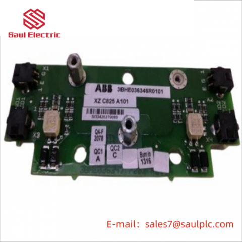 ABB 3BHE036346R0101 XZ C825 A101 Card: Industrial Control System Module